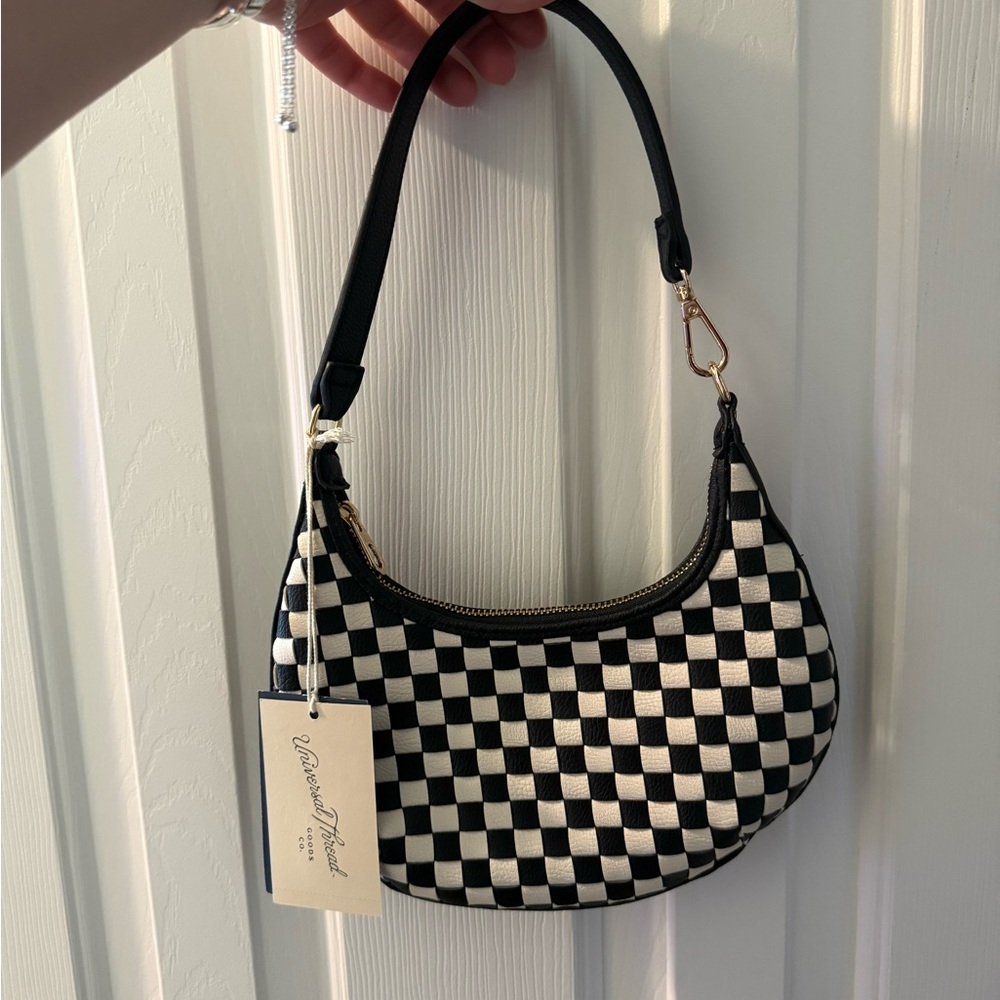 Universal Thread Black and White Checkered Shoulder Bag